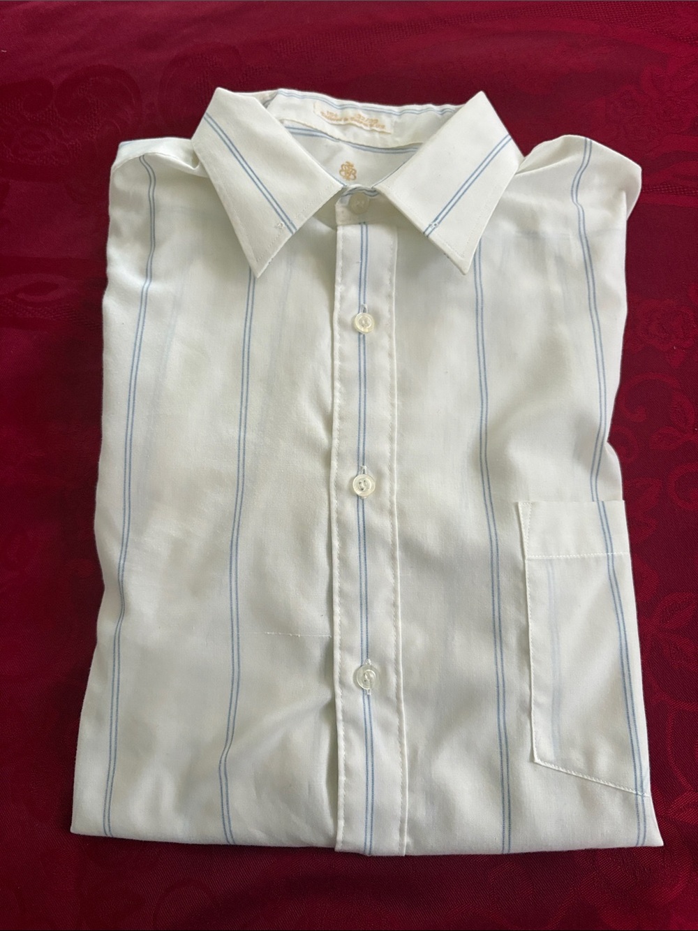 Vintage Baccarat Men's Striped Dress Shirt 15.5 32/33 Tailored in Taiwan ROC